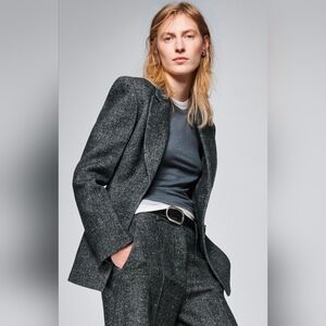 Zara Women's Wool Blend Tweed Blazer